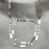 Collar y Pulsera 04.113.0054.24 Acero Inoxidable, Diseño de Mariner, Diamantado, Tono Plateado