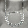 Collar y Pulsera 04.113.0044.24 Acero Inoxidable, Diseño de Mariner, Diamantado, Tono Plateado