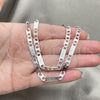 Collar y Pulsera 04.113.0046.24 Acero Inoxidable, Diseño de Llave Griega, Diamantado, Tono Plateado