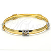 Aro Individual 07.59.0036 Oro Laminado, con Blanca Cristal, Pulido, Tono Dorado (09 MM Thickness, Size 5 (2.50 Diameter))
