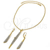 Collar y Dije 06.59.0103 Oro Laminado, con Blanca Micro Pave, Pulido, Tono Dorado
