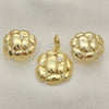 Juego de Arete y Dije de Adulto 10.59.0187 Oro Laminado, con Blanca Cristal, Pulido, Tono Dorado