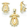 Juego de Arete y Dije de Adulto 10.59.0129 Oro Laminado, Pulido, Tono Dorado