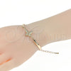 Pulsera Elegante 03.65.1133 Oro Laminado, Diseño de Mariposa, con Blanca Zirconia Cubica, Pulido, Tono Dorado (7 Inches Length)