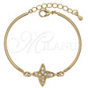 Pulsera Elegante 03.65.1133 Oro Laminado, Diseño de Mariposa, con Blanca Zirconia Cubica, Pulido, Tono Dorado (7 Inches Length)