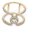 Anillo Multi Piedra 01.155.0039.07 Oro Laminado, con Blanca Cristal and Blanca Zirconia Cubica, Pulido, Tono Dorado (Size 7)