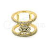 Anillo Multi Piedra 01.155.0041.06 Oro Laminado, con Blanca Cristal and Blanca Zirconia Cubica, Pulido, Tono Dorado (Size 6)