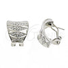 Arete Dormilona 02.59.0066.1 *PROMO* Rodio Laminado, con Cristal Blanca, Pulido, Rodinado