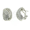 Arete Dormilona 02.59.0067.1 *PROMO* Rodio Laminado, con Cristal Blanca, Pulido, Rodinado