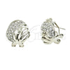 Arete Dormilona 02.59.0068.1 *PROMO* Rodio Laminado, con Cristal Blanca, Pulido, Rodinado