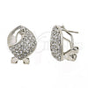 Arete Dormilona 02.59.0074.1 *PROMO* Rodio Laminado, Diseño de Torcido, con Cristal Blanca, Pulido, Rodinado