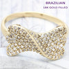 Anillo Multi Piedra 01.122.0010.07 Oro Laminado, Diseño de Arco, con Blanca Zirconia Cubica, Pulido, Tono Dorado (Size 7)