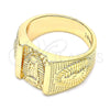 Anillo de Hombre 01.185.0002.11 Oro Laminado, Diseño de Guadalupe, Diamantado, Tono Dorado (Size 11)