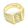 Anillo de Hombre 01.185.0002.12 Oro Laminado, Diseño de Guadalupe, Diamantado, Tono Dorado (Size 12)