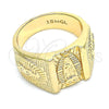 Anillo de Hombre 01.185.0002.12 Oro Laminado, Diseño de Guadalupe, Diamantado, Tono Dorado (Size 12)