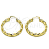 Argolla Mediana 02.170.0024.40 Oro Laminado, Diseño de Hueco y Torcido, Pulido, Tono Dorado