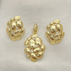 Juego de Arete y Dije de Adulto 10.59.0222 Oro Laminado, Diseño de Uva, con Blanca Zirconia Cubica, Pulido, Tono Dorado