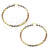 Argolla Extra Grande 02.70.0017.65 Chapa de Oro, Diseño de Torcido, Pulido, Tres Tonos