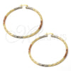 Argolla Extra Grande 02.70.0023.65 Chapa de Oro, Diamantado, Tres Tonos