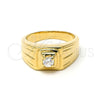 Anillo de Hombre 5.175.016.1.08 Oro Laminado, con Blanca Zirconia Cubica, Diamantado, Tono Dorado (Size 8)