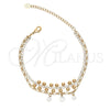 Pulsera Elegante 03.171.0046.07 Oro Laminado, con Blanca Cristal and Blanca Zirconia Cubica, Pulido, Tono Dorado (08 MM Thickness, 7 Inches Length)