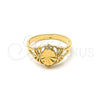 Anillo Elegante 5.174.012.09 Oro Laminado, Diamantado, Tono Dorado (Size 9)