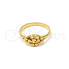 Anillo Elegante 5.174.019.08 Oro Laminado, Diseño de Flor, Diamantado, Tono Dorado (Size 8)
