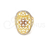 Anillo Elegante 01.32.0034.09 Oro Laminado, Diseño de Corazón y Amor, Pulido, Tres Tonos (Size 9)