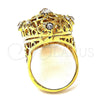 Anillo Multi Piedra 01.118.0021.08 Oro Laminado, con Blanca Cristal, Pulido, Tono Dorado (Size 8)