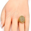 Anillo Multi Piedra 01.118.0022.07 Oro Laminado, con Blanca Micro Pave, Pulido, Tono Dorado (Size 7)