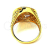 Anillo Multi Piedra 01.118.0023.07 Oro Laminado, con Blanca Micro Pave, Pulido, Tono Dorado (Size 7)