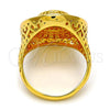 Anillo Multi Piedra 01.118.0025.07 Oro Laminado, con Blanca Cristal, Pulido, Tono Dorado (Size 7)