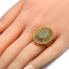 Anillo Multi Piedra 01.118.0025.08 Oro Laminado, con Blanca Cristal, Pulido, Tono Dorado (Size 8)