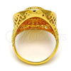 Anillo Multi Piedra 01.118.0025.08 Oro Laminado, con Blanca Cristal, Pulido, Tono Dorado (Size 8)