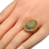 Anillo Multi Piedra 01.118.0025.09 Oro Laminado, con Blanca Cristal, Pulido, Tono Dorado (Size 9)