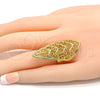 Anillo Elegante 01.118.0020.07 Oro Laminado, Pulido, Tono Dorado (Size 7)