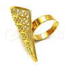 Anillo Elegante 01.118.0020.07 Oro Laminado, Pulido, Tono Dorado (Size 7)