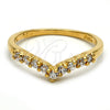 Anillo Multi Piedra 120.043.09 Oro Laminado, con Blanca Zirconia Cubica, Pulido, Tono Dorado (Size 9)