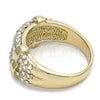 Anillo Multi Piedra 01.59.0017.06 Oro Laminado, con Blanca Cristal, Pulido, Tono Dorado (Size 6)