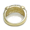 Anillo Multi Piedra 01.59.0017.06 Oro Laminado, con Blanca Cristal, Pulido, Tono Dorado (Size 6)