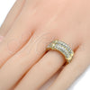Anillo Multi Piedra 01.59.0017.09 Oro Laminado, con Blanca Cristal, Pulido, Tono Dorado (Size 9)