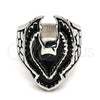 Anillo de Hombre 01.234.0002.10 Acero Inoxidable, Diseño de Águila, Esmaltado Negro, Tono Plateado (Size 10)