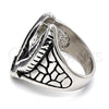 Anillo de Hombre 01.234.0002.11 Acero Inoxidable, Diseño de Águila, Esmaltado Negro, Tono Plateado (Size 11)