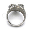 Anillo de Hombre 01.234.0002.12 Acero Inoxidable, Diseño de Águila, Esmaltado Negro, Tono Plateado (Size 12)