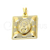 Dije Religioso 05.09.0030 Oro Laminado, Diseño de Guadalupe, Pulido, Tono Dorado