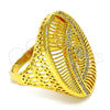 Anillo Multi Piedra 01.118.0027.07 Oro Laminado, con Blanca Cristal, Pulido, Tono Dorado (Size 7)