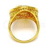 Anillo Multi Piedra 01.118.0027.07 Oro Laminado, con Blanca Cristal, Pulido, Tono Dorado (Size 7)