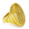 Anillo Multi Piedra 01.118.0027.08 Oro Laminado, con Blanca Cristal, Pulido, Tono Dorado (Size 8)