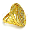 Anillo Multi Piedra 01.118.0027.09 Oro Laminado, con Blanca Cristal, Pulido, Tono Dorado (Size 9)