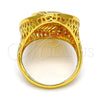 Anillo Multi Piedra 01.118.0027.09 Oro Laminado, con Blanca Cristal, Pulido, Tono Dorado (Size 9)